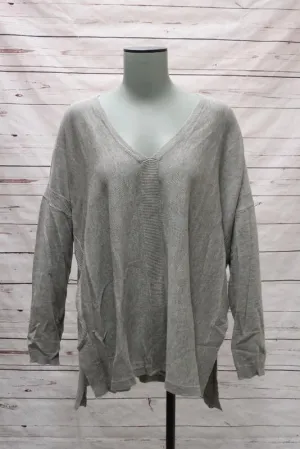 Barbara Bui Sweater Heather Gray Cotton-Modal Size Small Side Split Pullover