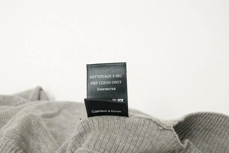 Barbara Bui Sweater Heather Gray Cotton-Modal Size Small Side Split Pullover