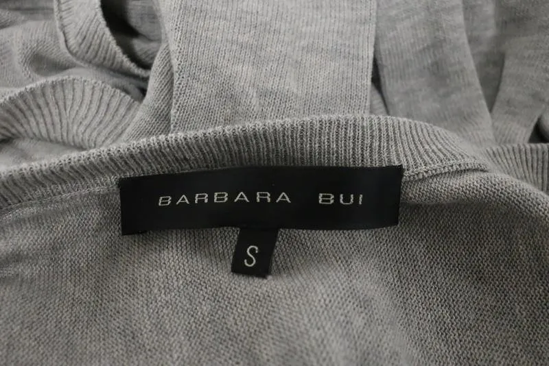 Barbara Bui Sweater Heather Gray Cotton-Modal Size Small Side Split Pullover