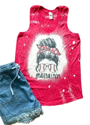 Baseball Mom Bleached Tank
