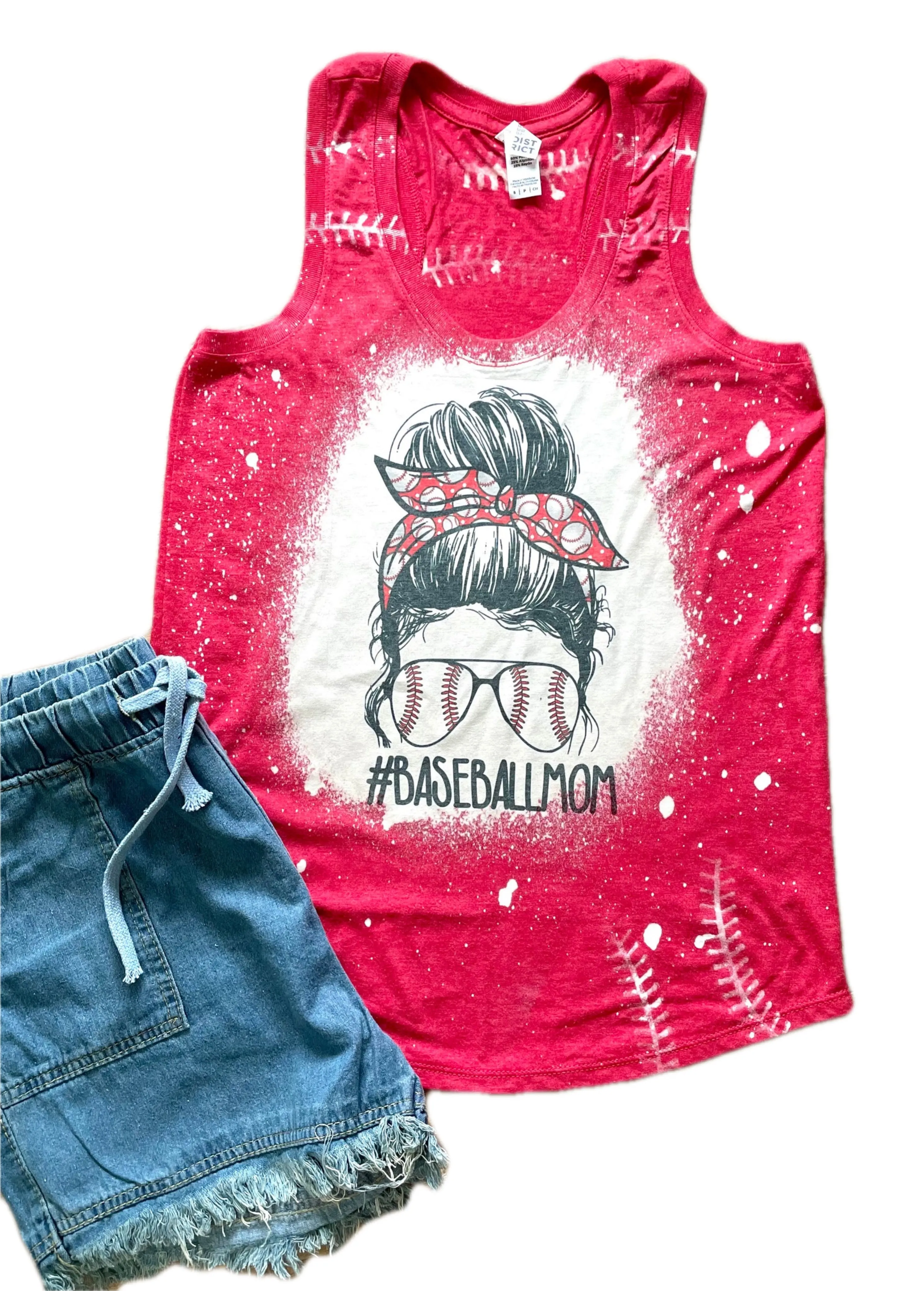 Baseball Mom Bleached Tank