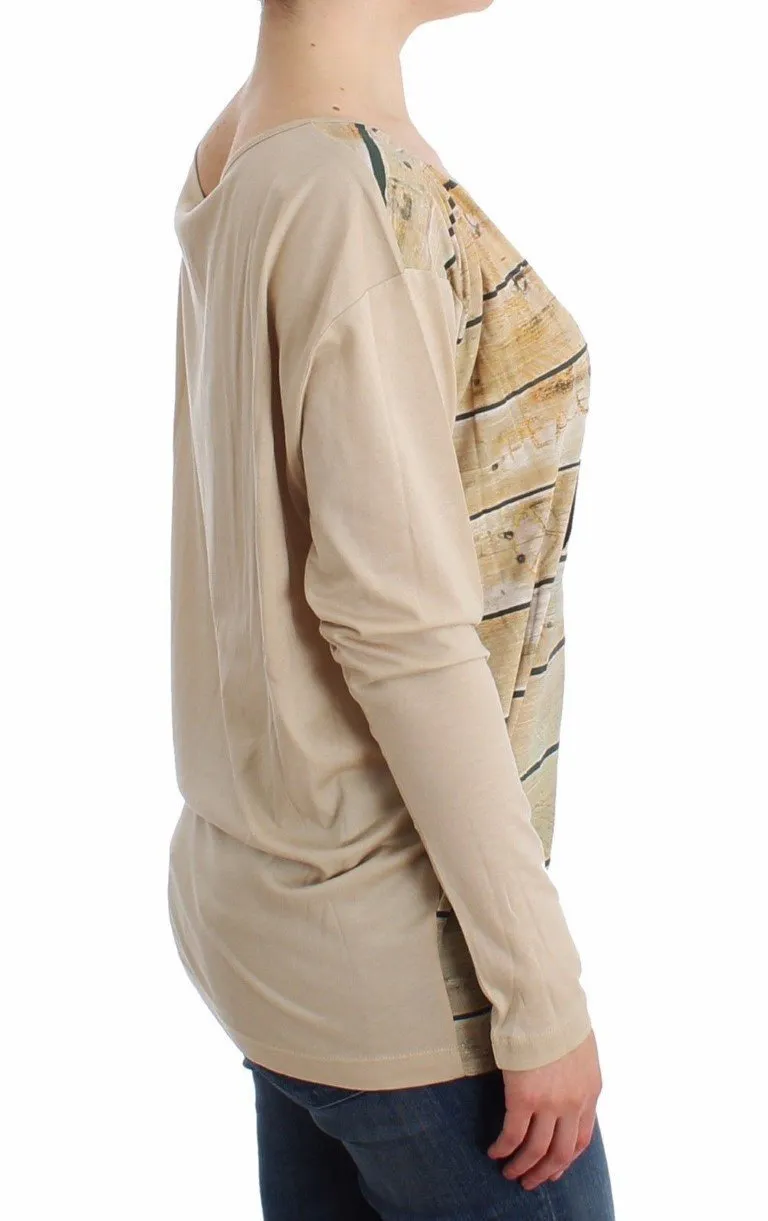 Beige longsleeved cotton top