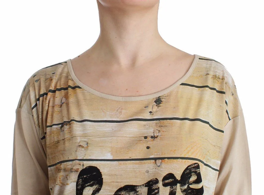 Beige longsleeved cotton top