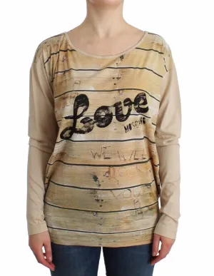 Beige longsleeved cotton top