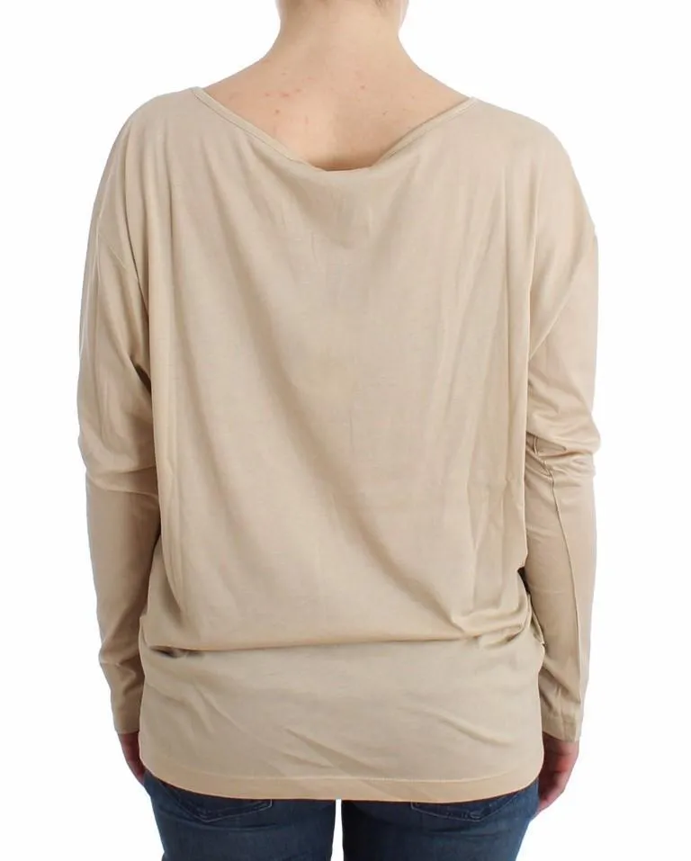 Beige longsleeved cotton top