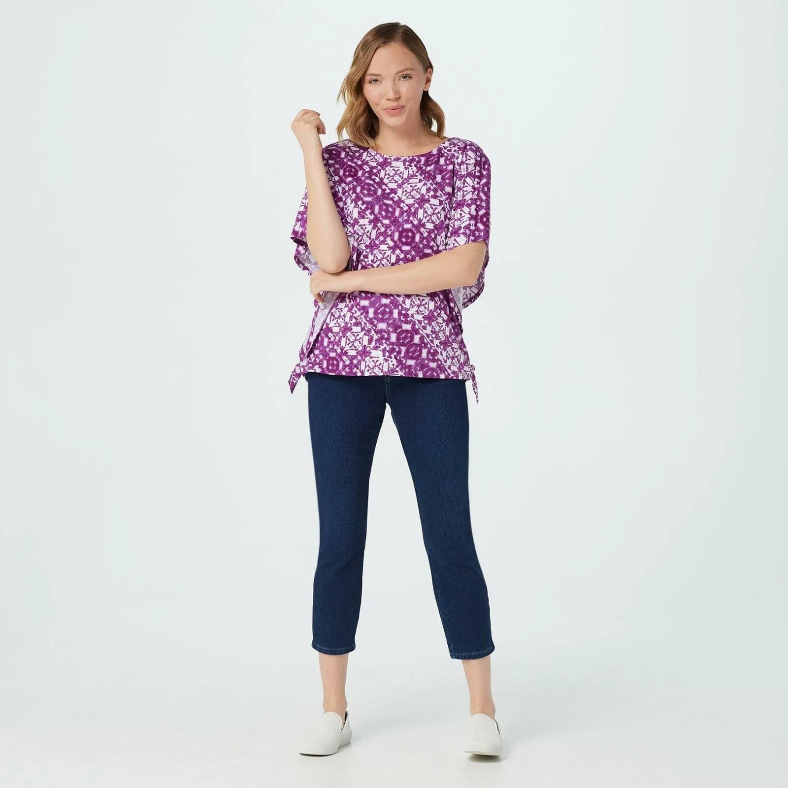 Belle by Kim Gravel Women's TripleLuxe Butterfly Sleeve Top