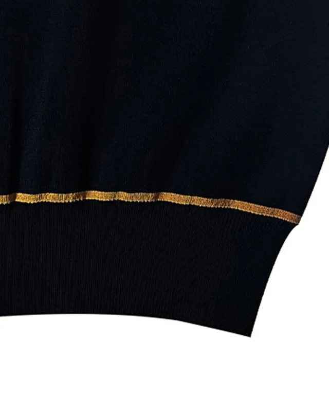 BENECIA 12 Betu Collar Knit Vest - Black