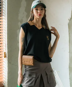 BENECIA 12 Betu Collar Knit Vest - Black