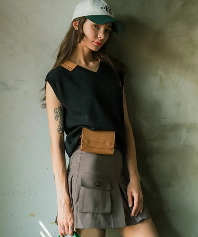 BENECIA 12 Betu Collar Knit Vest - Black