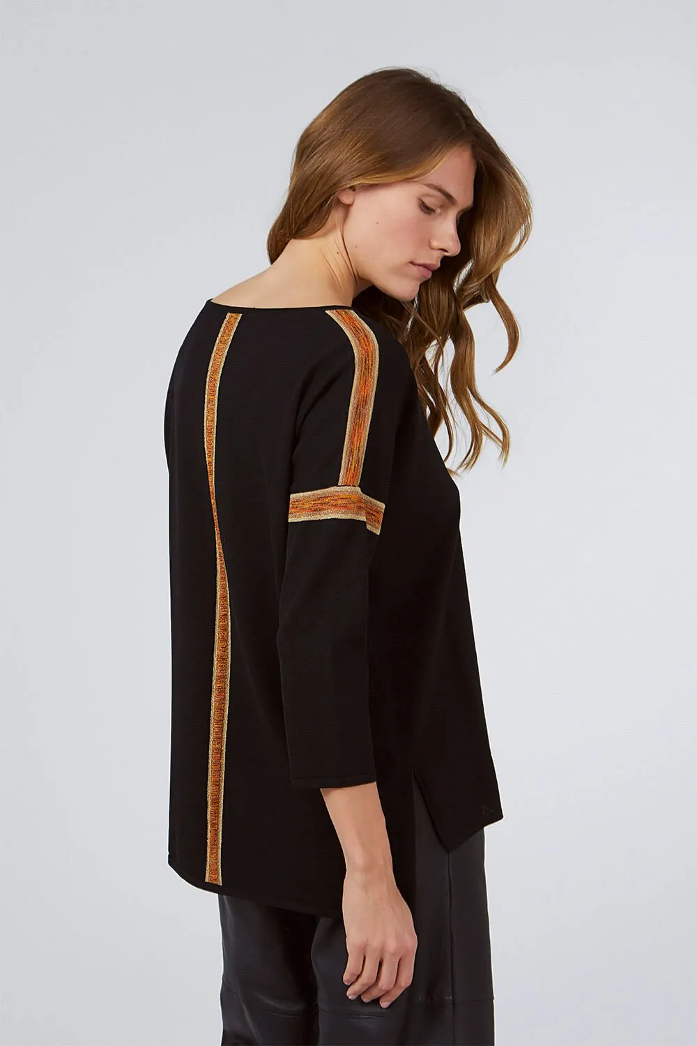 BICYCLE NECK INTARSIA KNITWEAR SWEATER BLACK