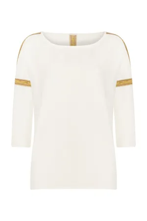 BICYCLE NECK INTARSIA KNITWEAR SWEATER WHITE