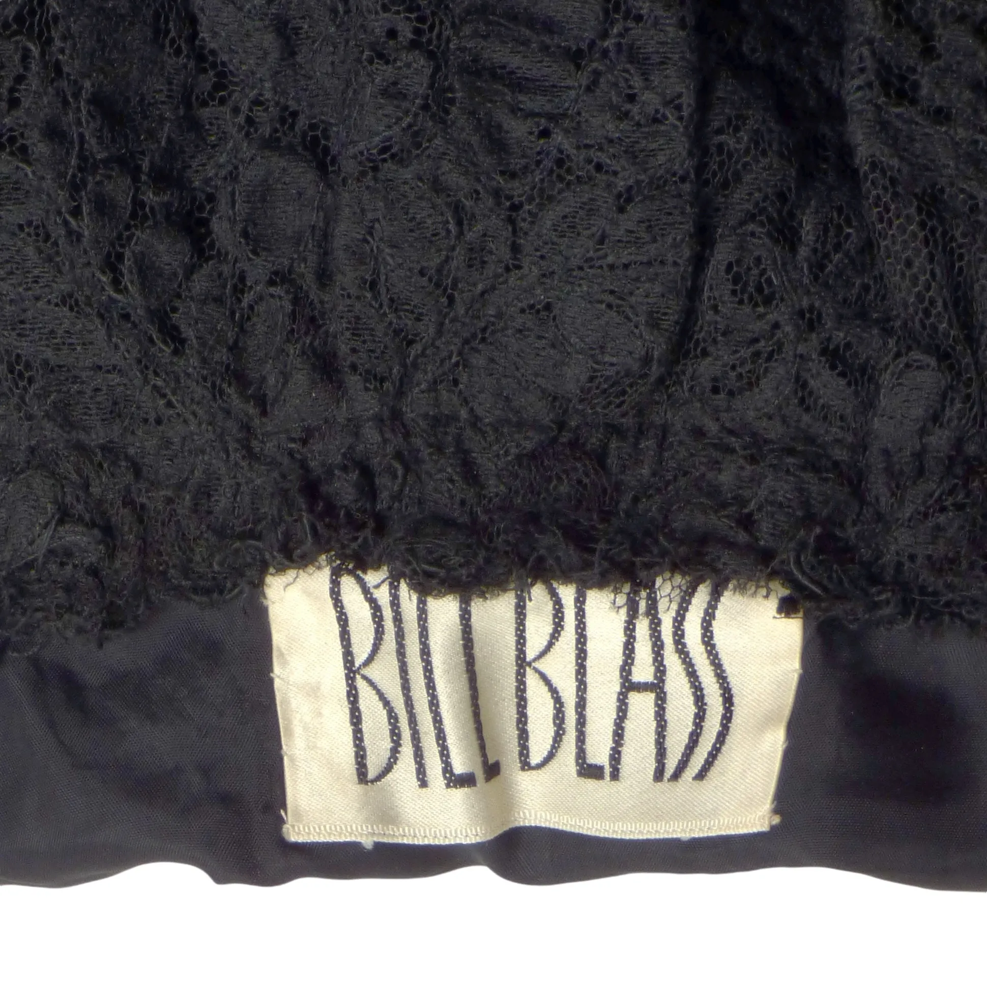 BILL BLASS- 1970s Black Lace Evening Gown, Size-8