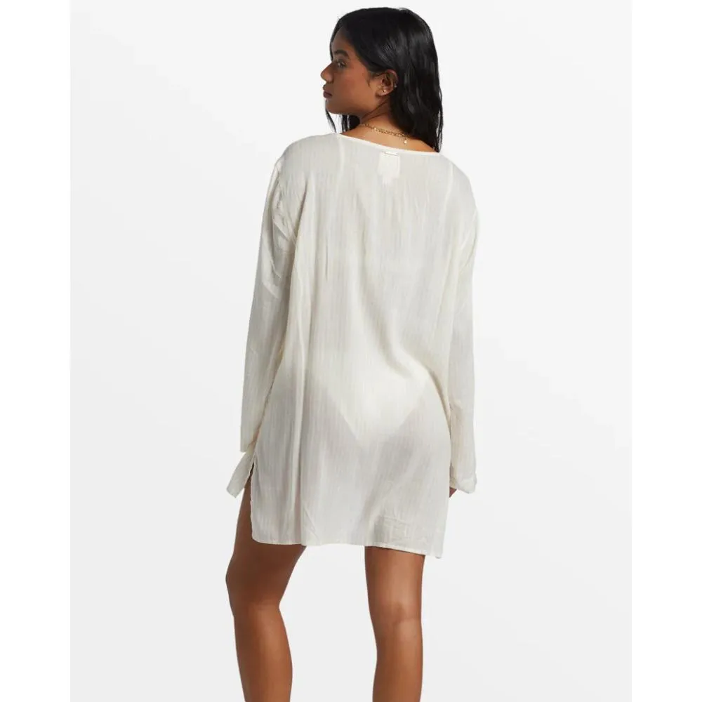 BILLABONG BLUE SKIES BEACH MINI DRESS SALT CRYSTAL