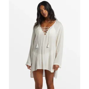 BILLABONG BLUE SKIES BEACH MINI DRESS SALT CRYSTAL