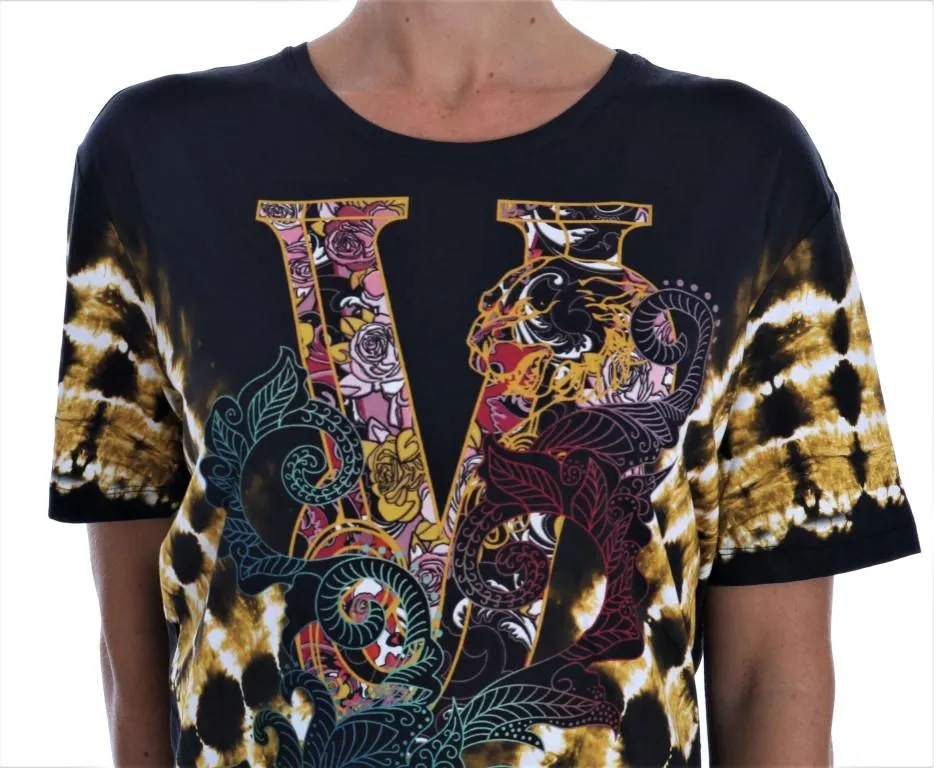 Black Stretch Gold Baroque T-Shirt