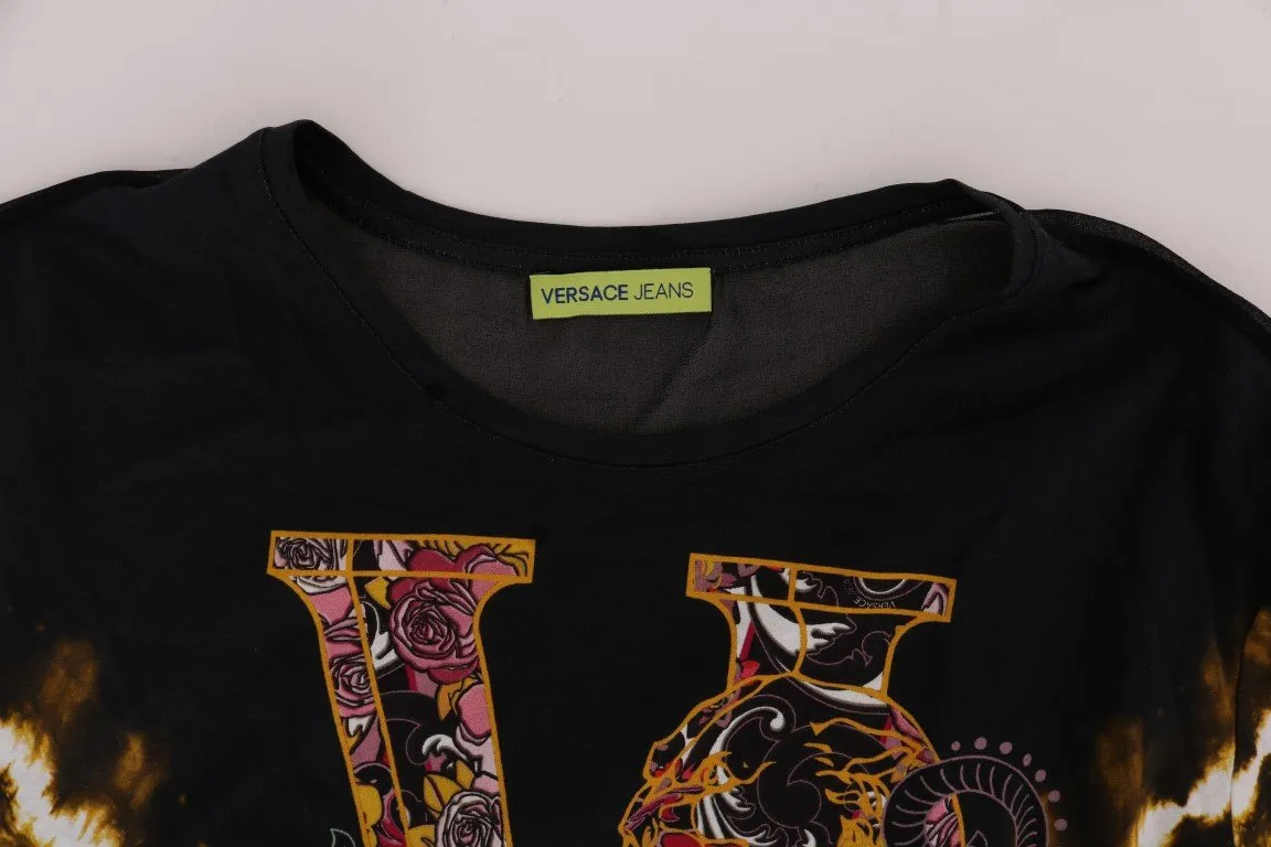 Black Stretch Gold Baroque T-Shirt