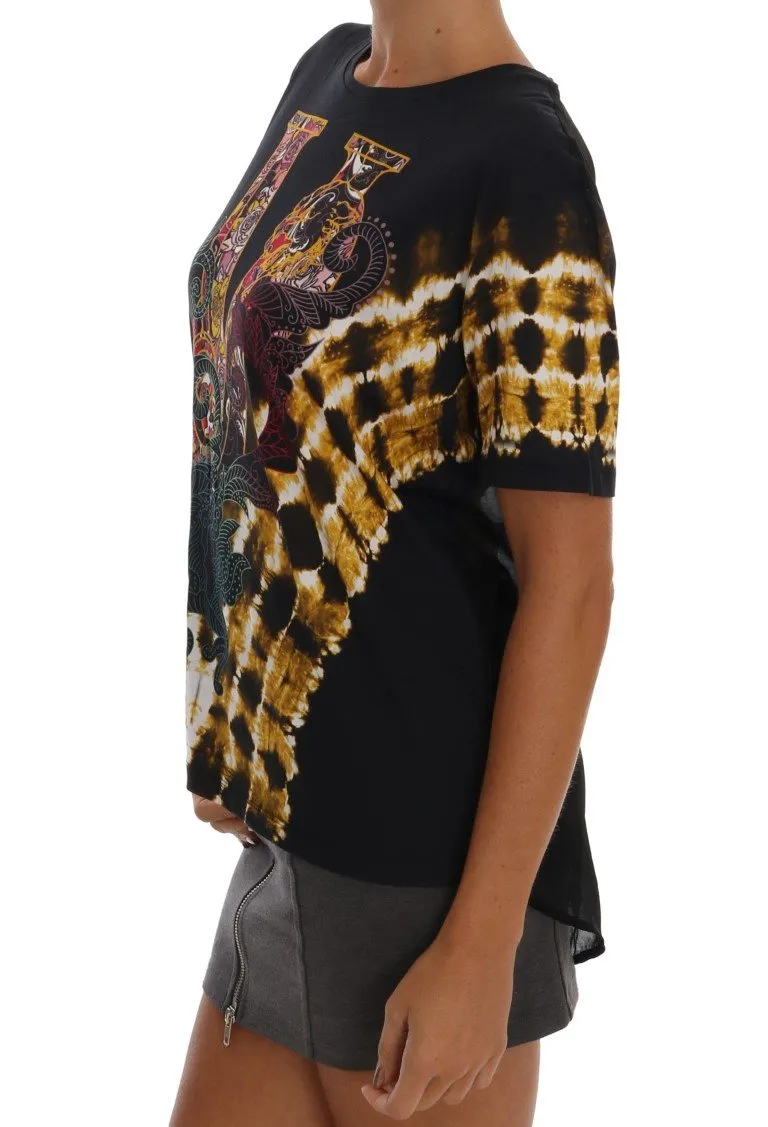 Black Stretch Gold Baroque T-Shirt