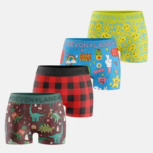Bria Boyshort - Girls - Multi-Packs - Chilly Dinos/Plaid/Cartoons/Smilies