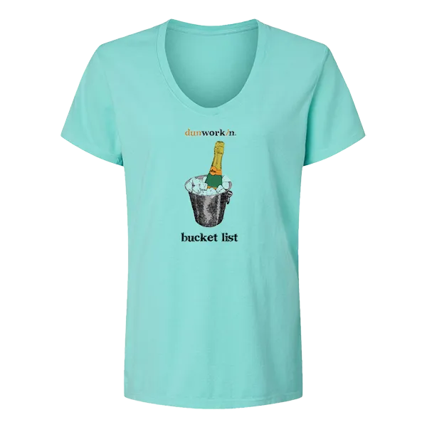 Bucket list Champagne Women's SS V Neck