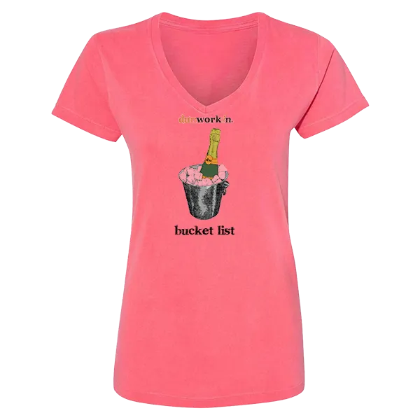 Bucket list Champagne Women's SS V Neck