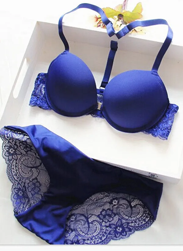 Buckle small chest women's underwear bra push up lace sexy thin adjustable set