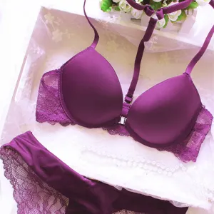 Buckle small chest women's underwear bra push up lace sexy thin adjustable set