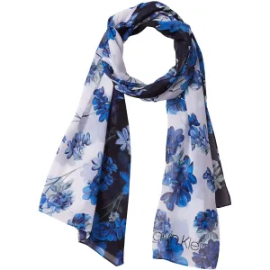 Calvin Klein Women's Colorblock Floral Chiffon Scarf