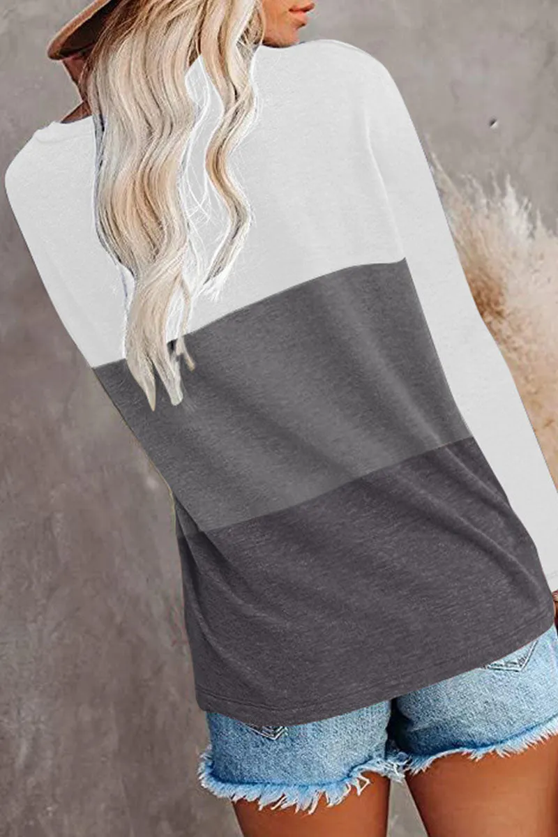 Casual Solid Split Joint O Neck T-Shirts(6 Colors)