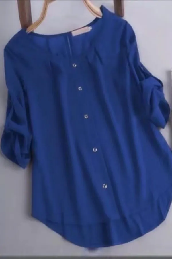 Chiffon Button Breasted Cotton T-shirt
