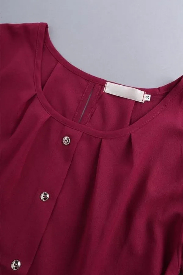 Chiffon Button Breasted Cotton T-shirt