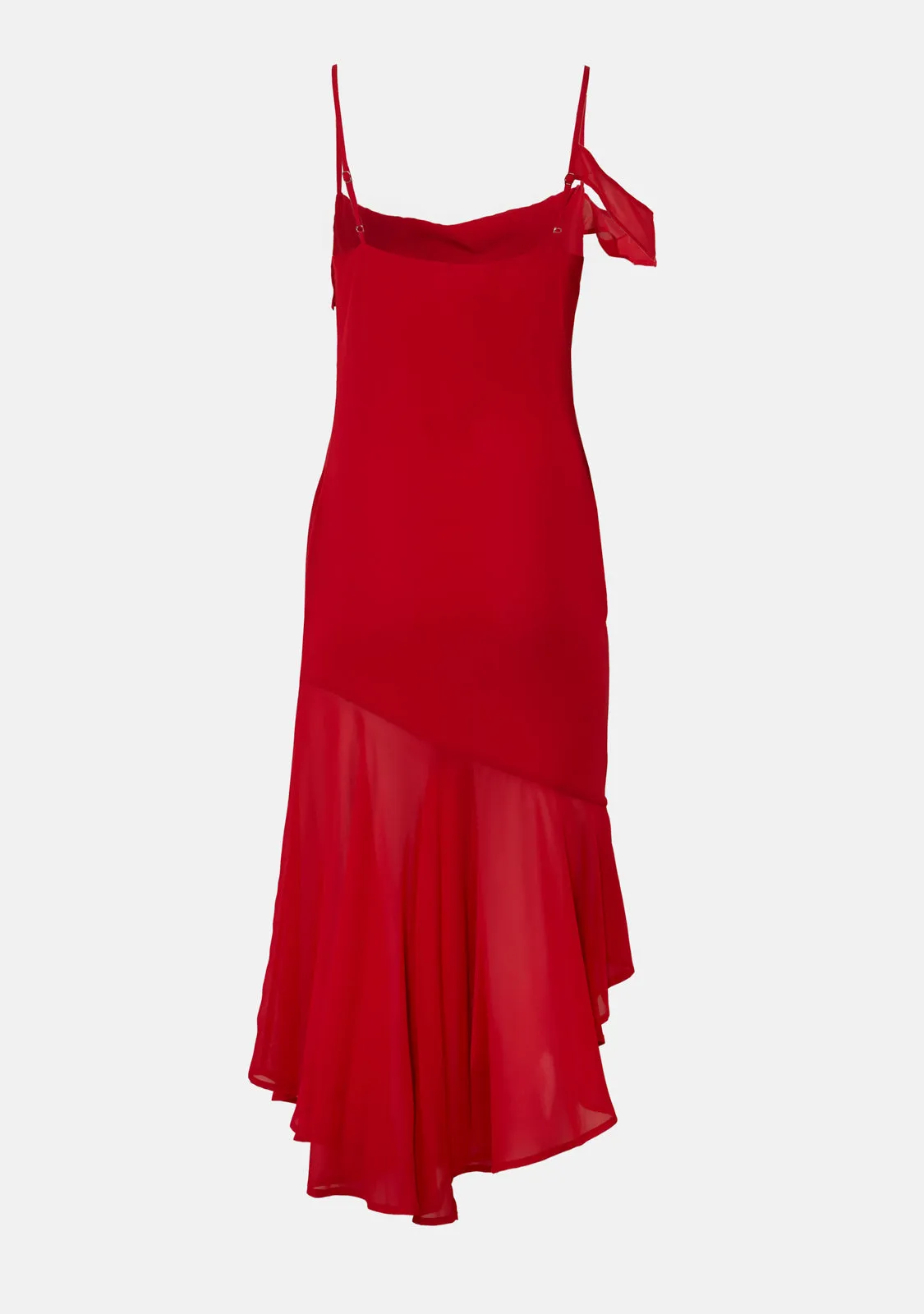 Chiffon Cowl Neck Midi Dress