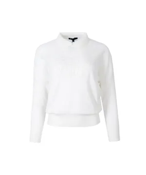 CREVE NINE: Loose Fit Modified Embroidered Collar Knit - White