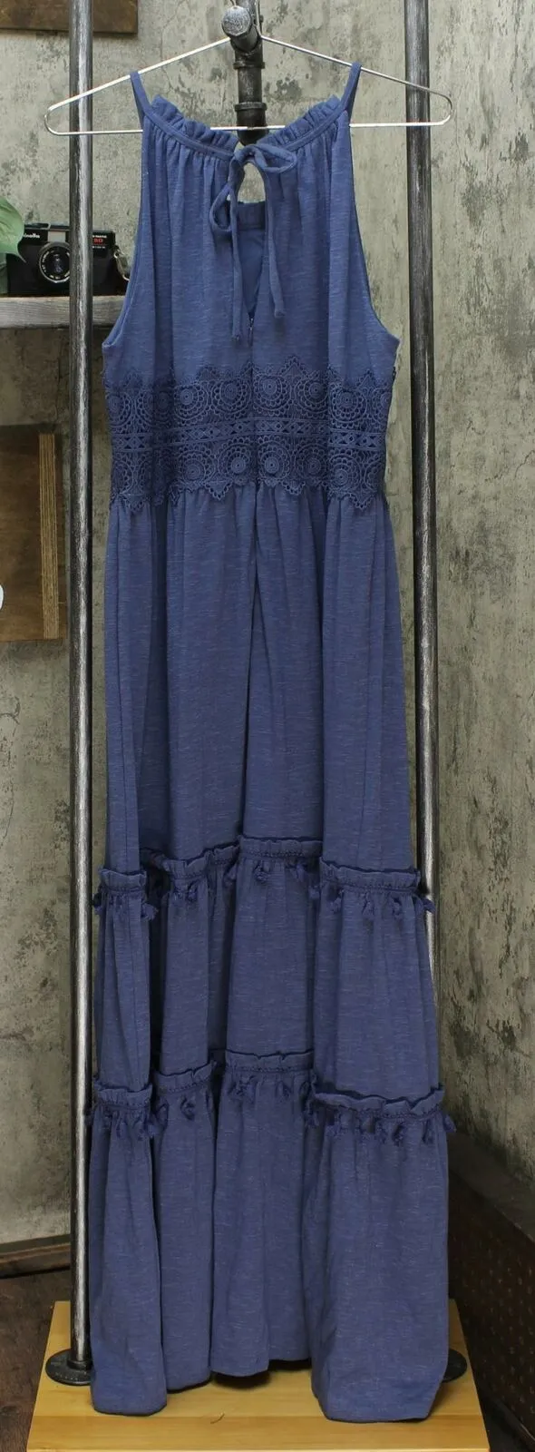 Curations Women's Sleeveless Maxi Dress With Lace Trim
