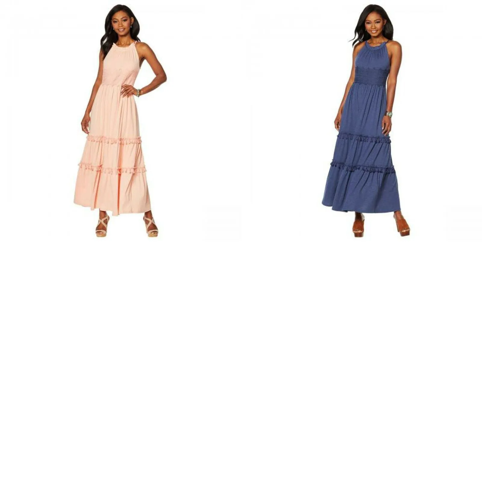 Curations Women's Sleeveless Maxi Dress With Lace Trim
