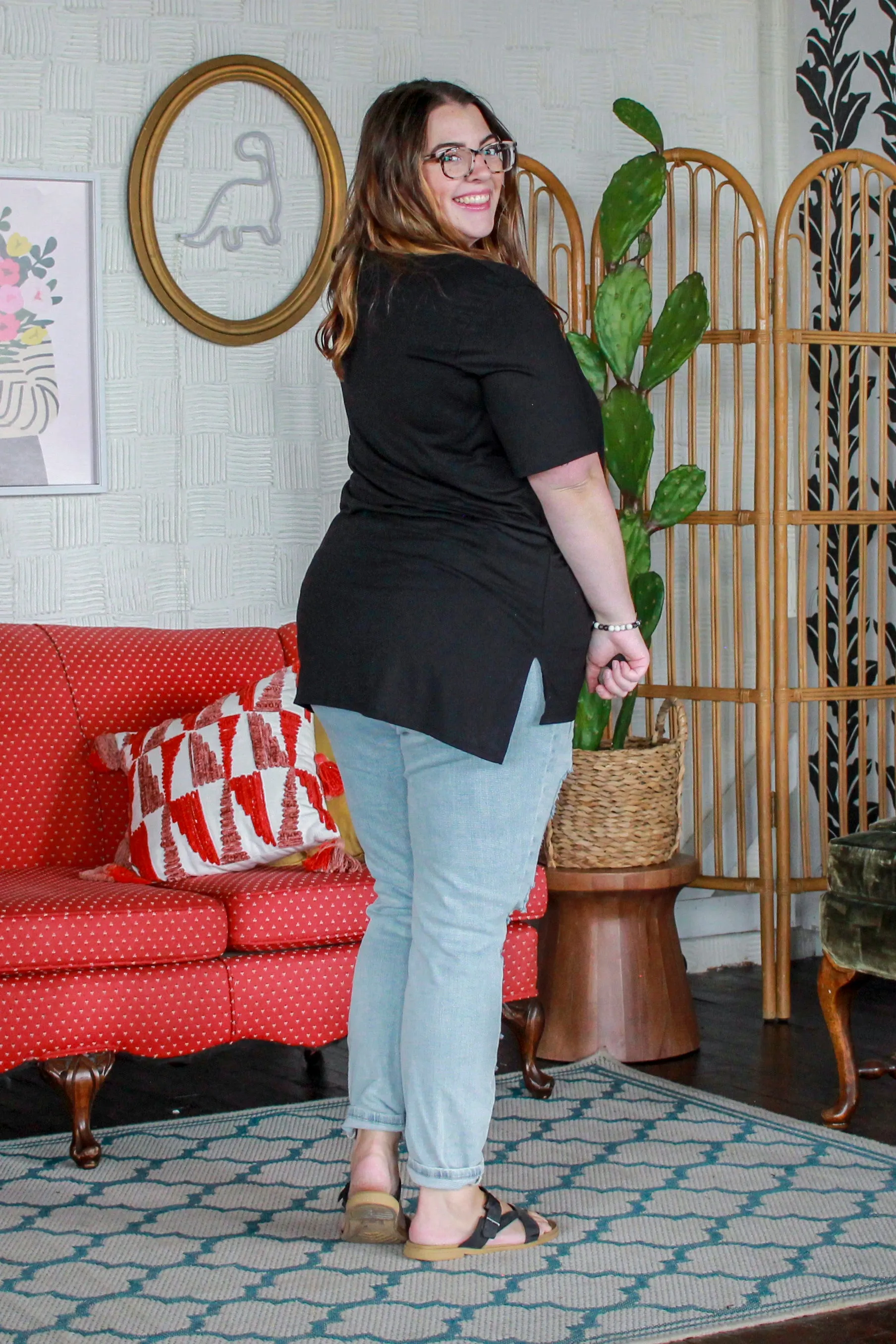 Curvig Basic Modal Tee, Black