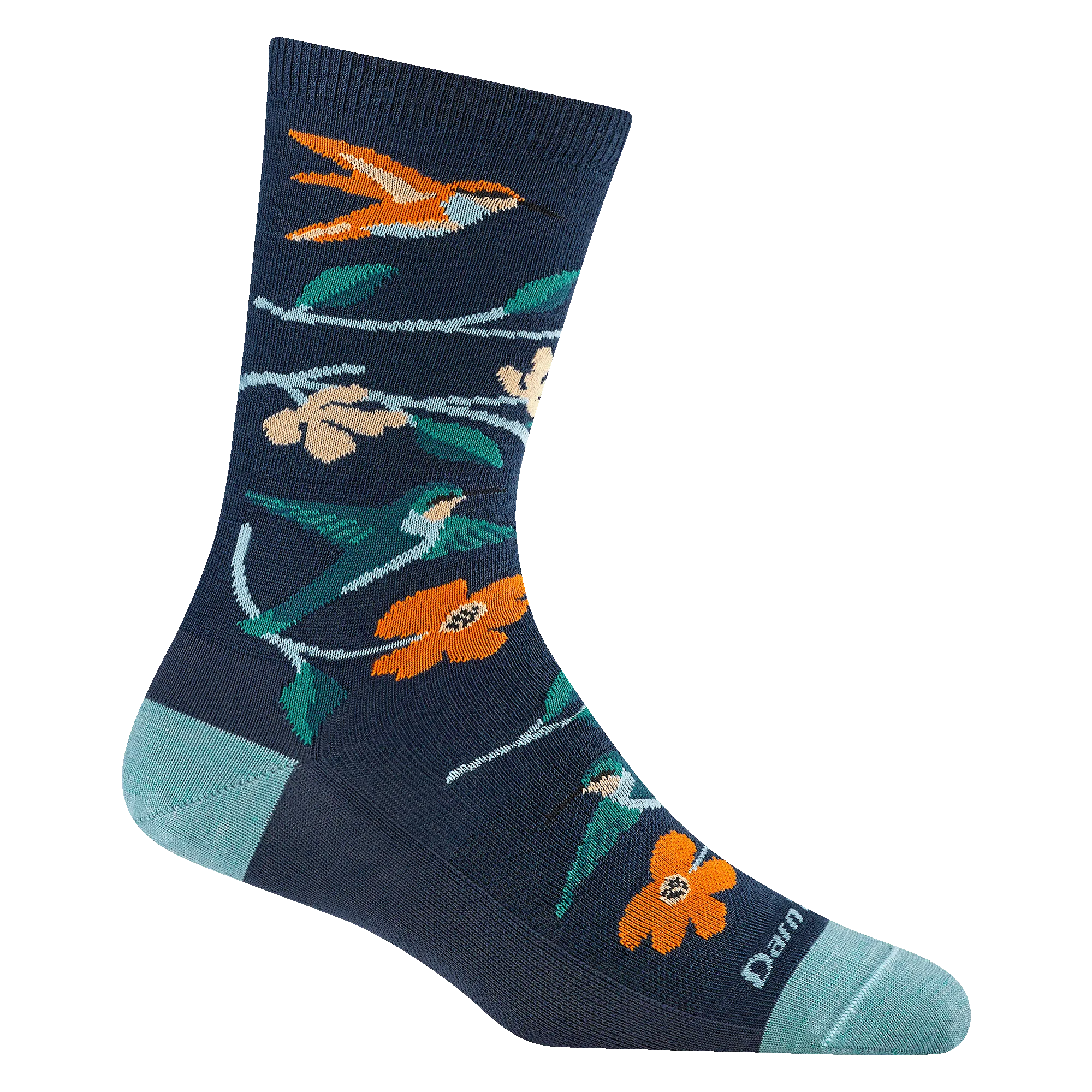 Darn Tough Womens Birds of a Feather Crew Lightweight Socks