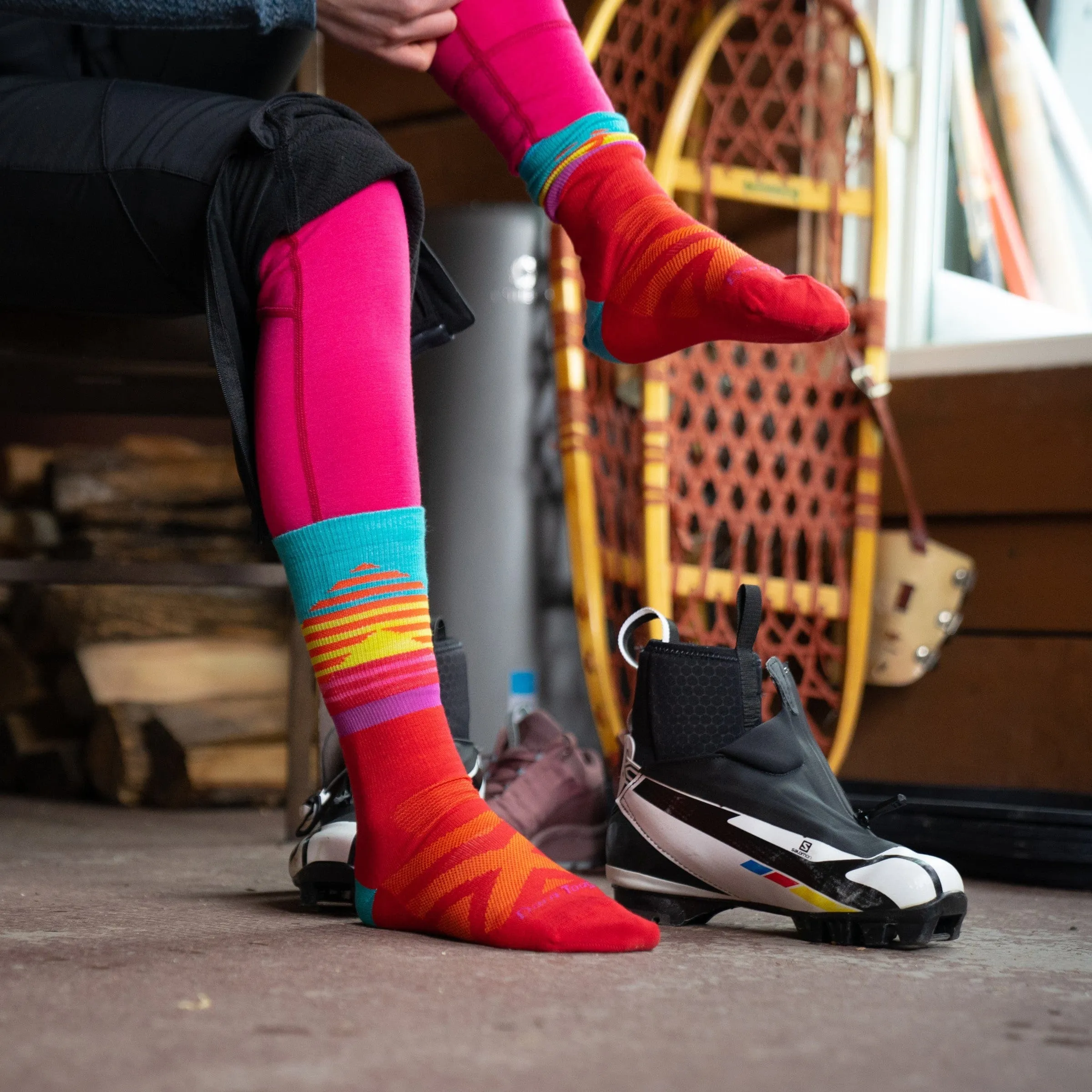 Darn Tough Womens Lillehammer Nordic Boot Lightweight Ski & Snowboard Socks