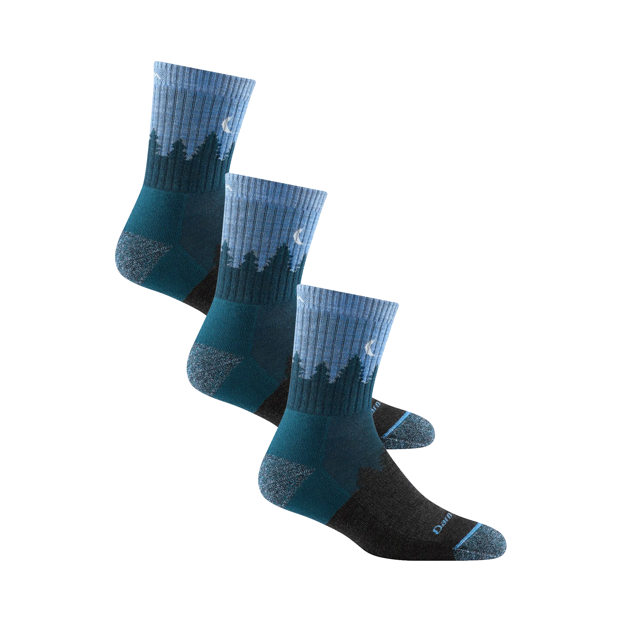 Darn Tough Womens Treeline Micro Crew Midweight Hiking 3-Pack Socks