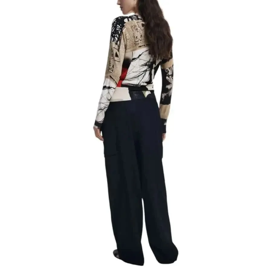 Desigual Women's Green Print Knit Sweater