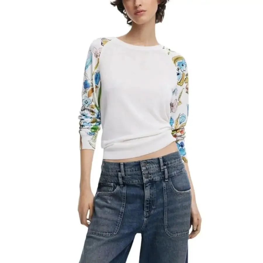 Desigual Women’s White Knit Sweater for Spring/Summer