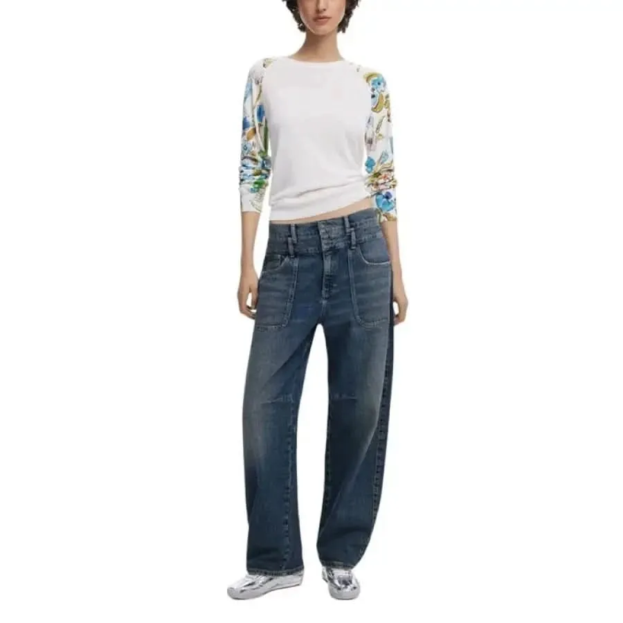 Desigual Women’s White Knit Sweater for Spring/Summer