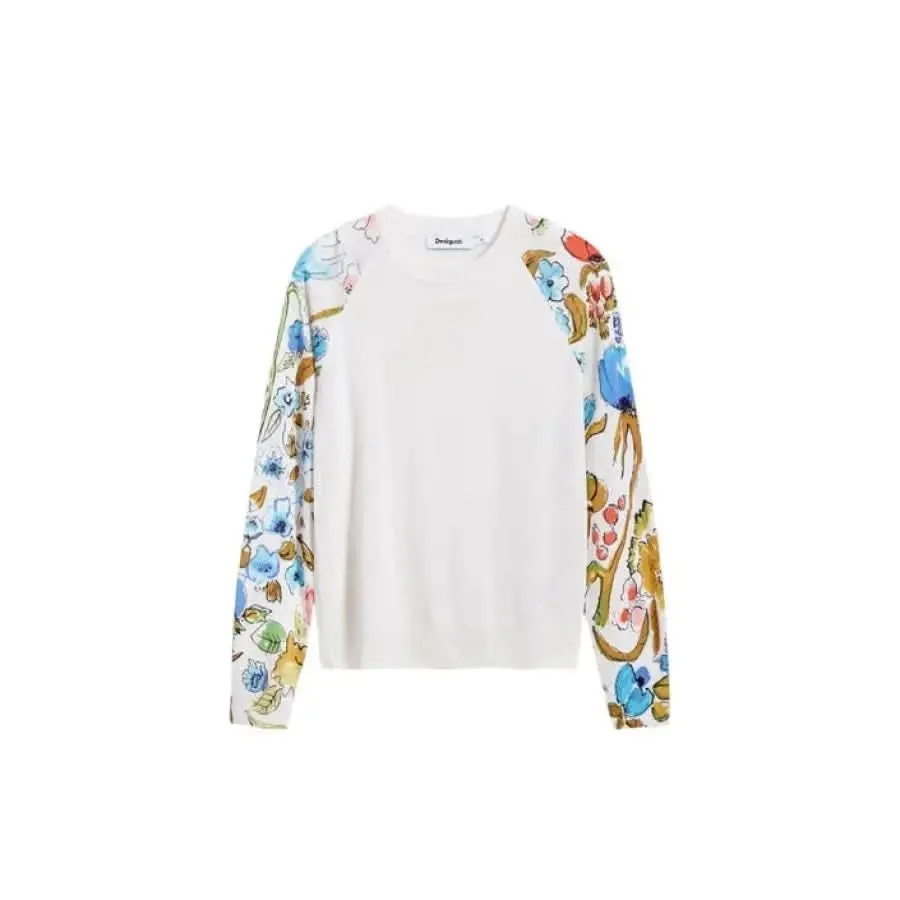 Desigual Women’s White Knit Sweater for Spring/Summer