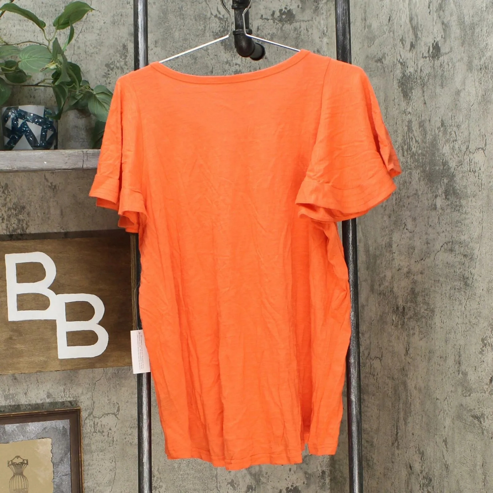 DG2 by Diane Gilman Women's Hi Low Flutter Sleeve T-Shirt