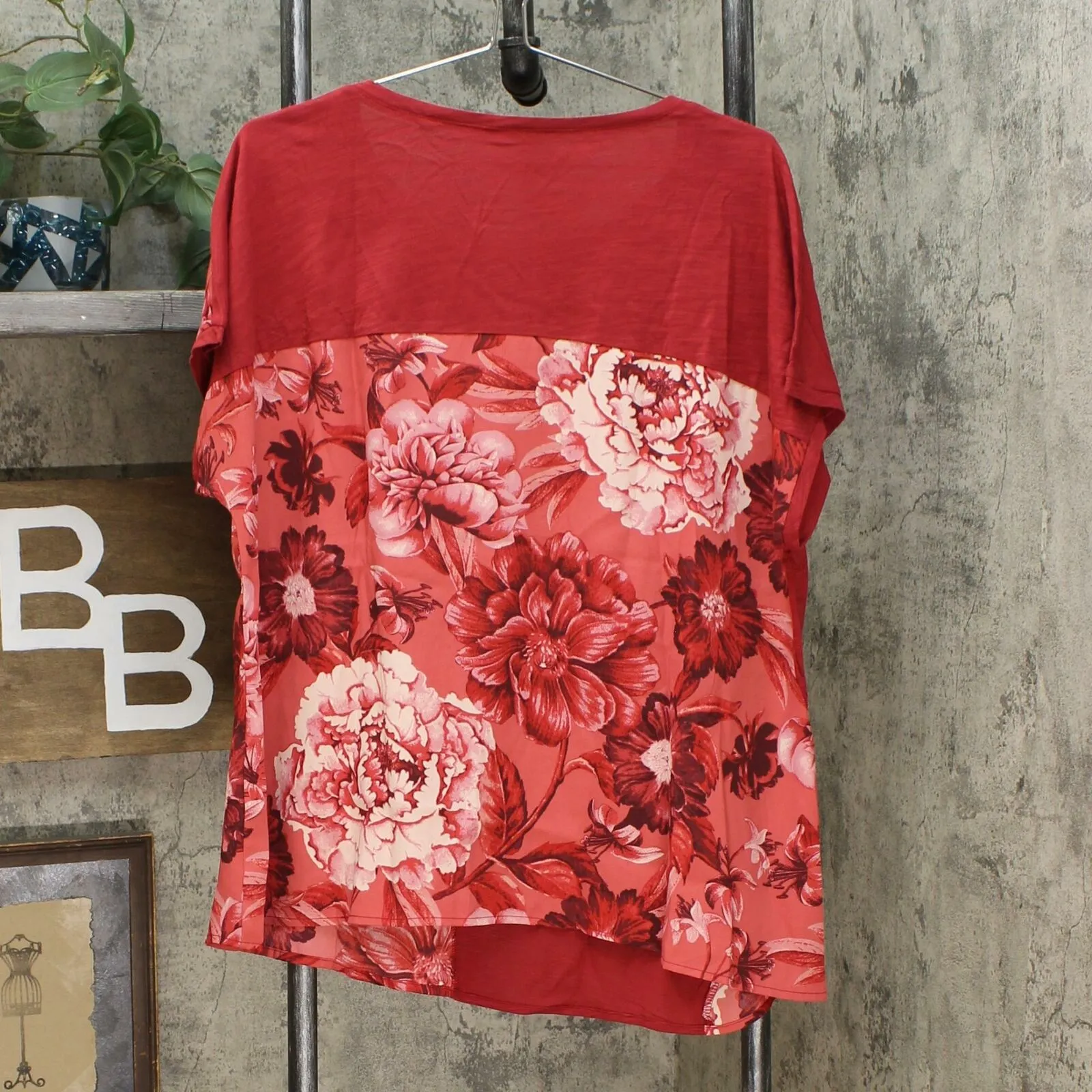 DG2 by Diane Gilman Women's Mixed Media Embroidered Front Seam Blouse