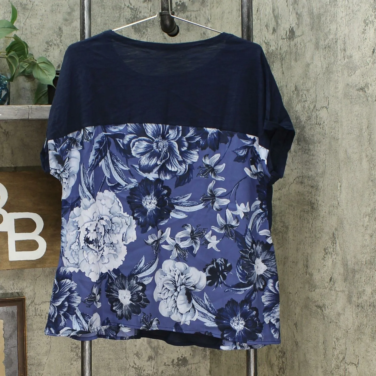 DG2 by Diane Gilman Women's Mixed Media Embroidered Front Seam Blouse