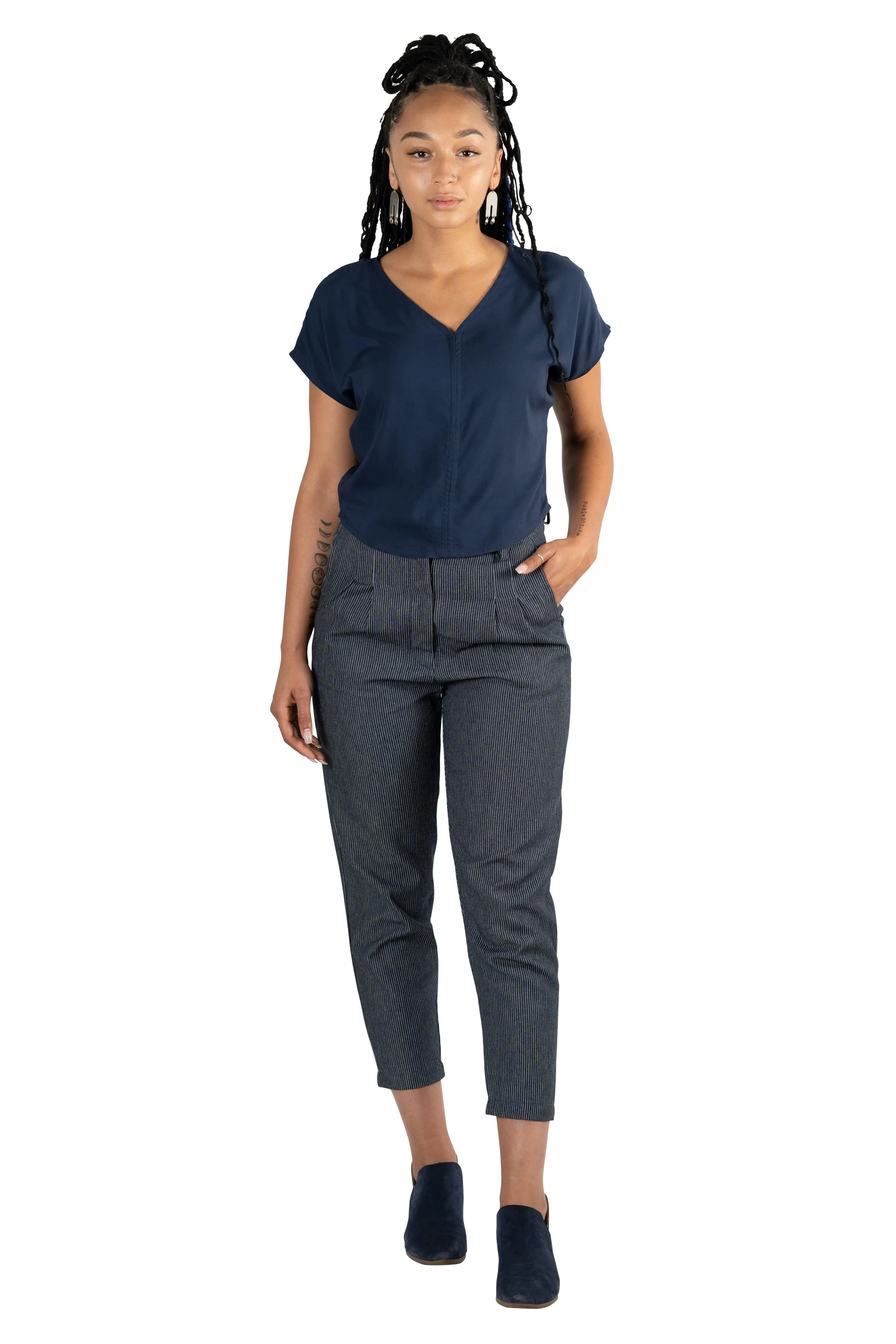 Dolman top in Navy Rayon Challis