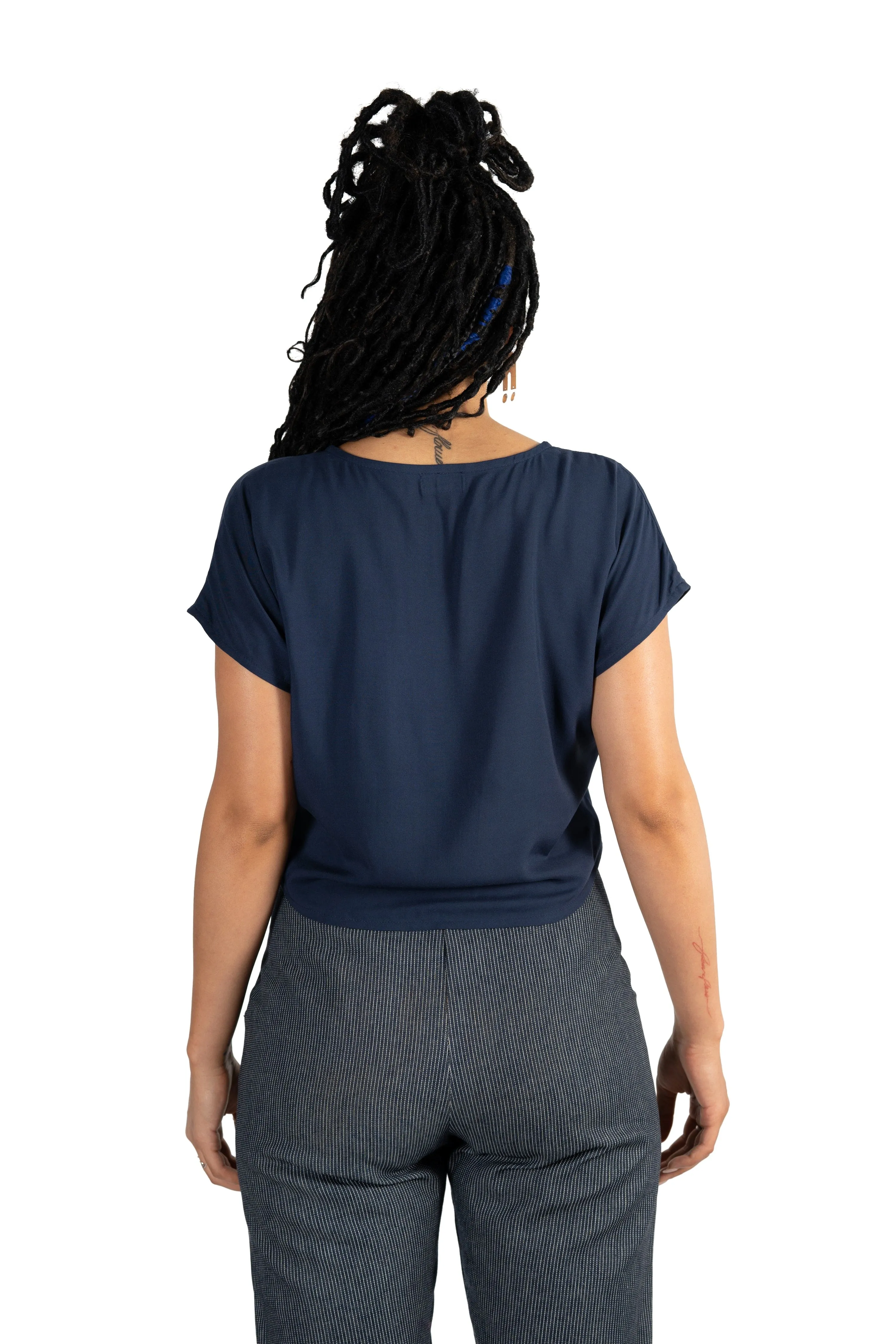 Dolman top in Navy Rayon Challis