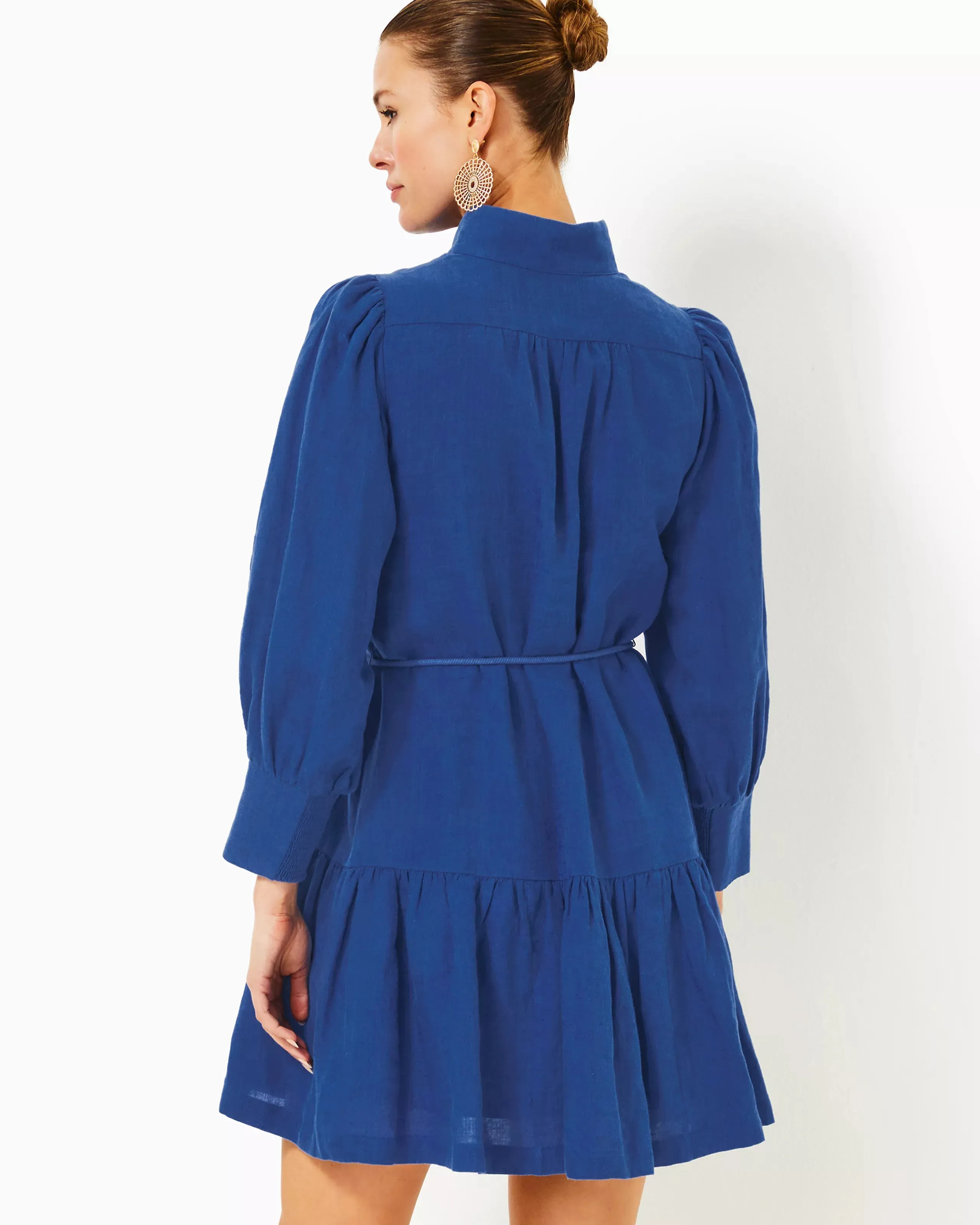 Drena Linen Dress (Blue Med)