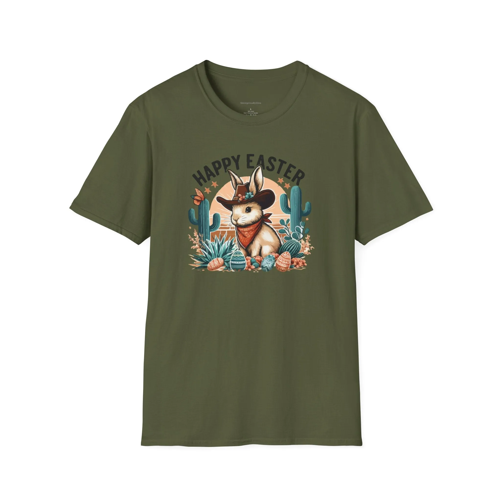 Easter T-shirt, Bunny Cowboy Tee, Easter Cowboy, Softstyle T-Shirt