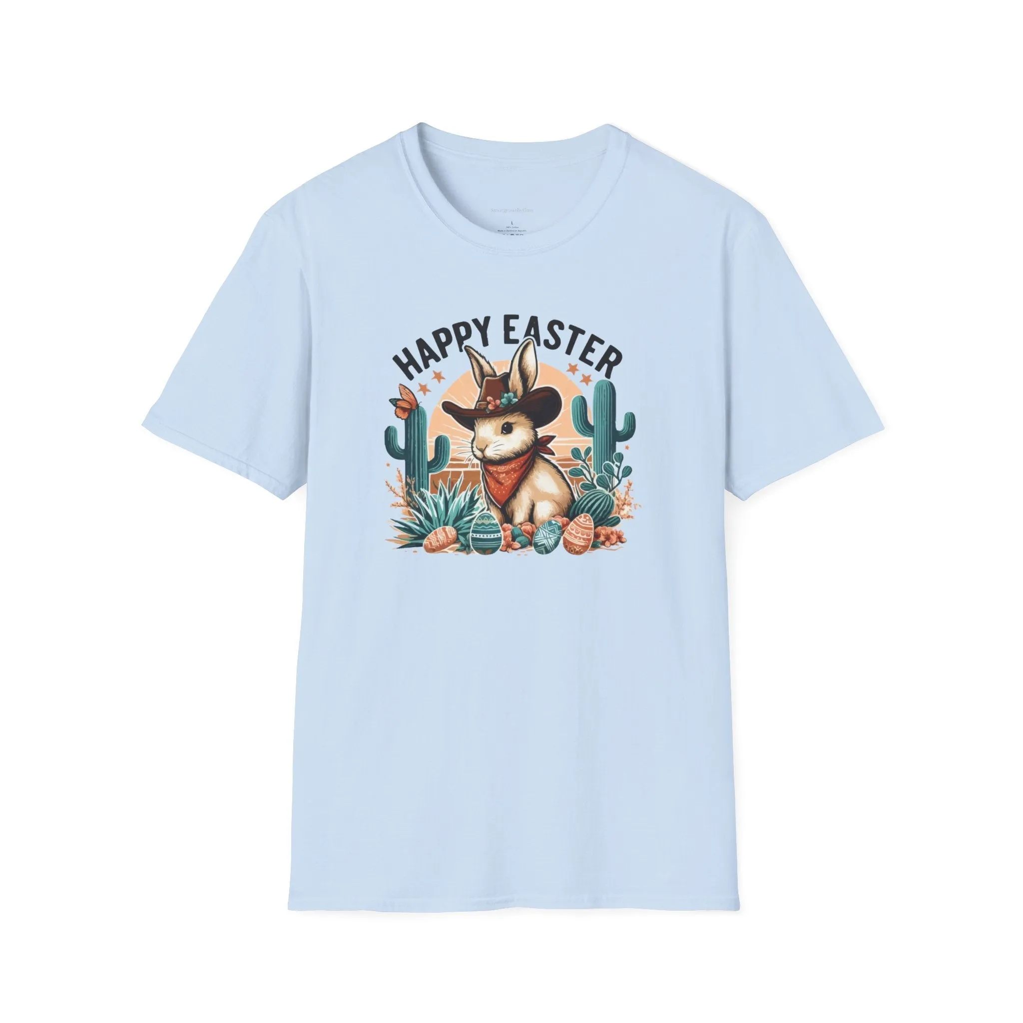 Easter T-shirt, Bunny Cowboy Tee, Easter Cowboy, Softstyle T-Shirt